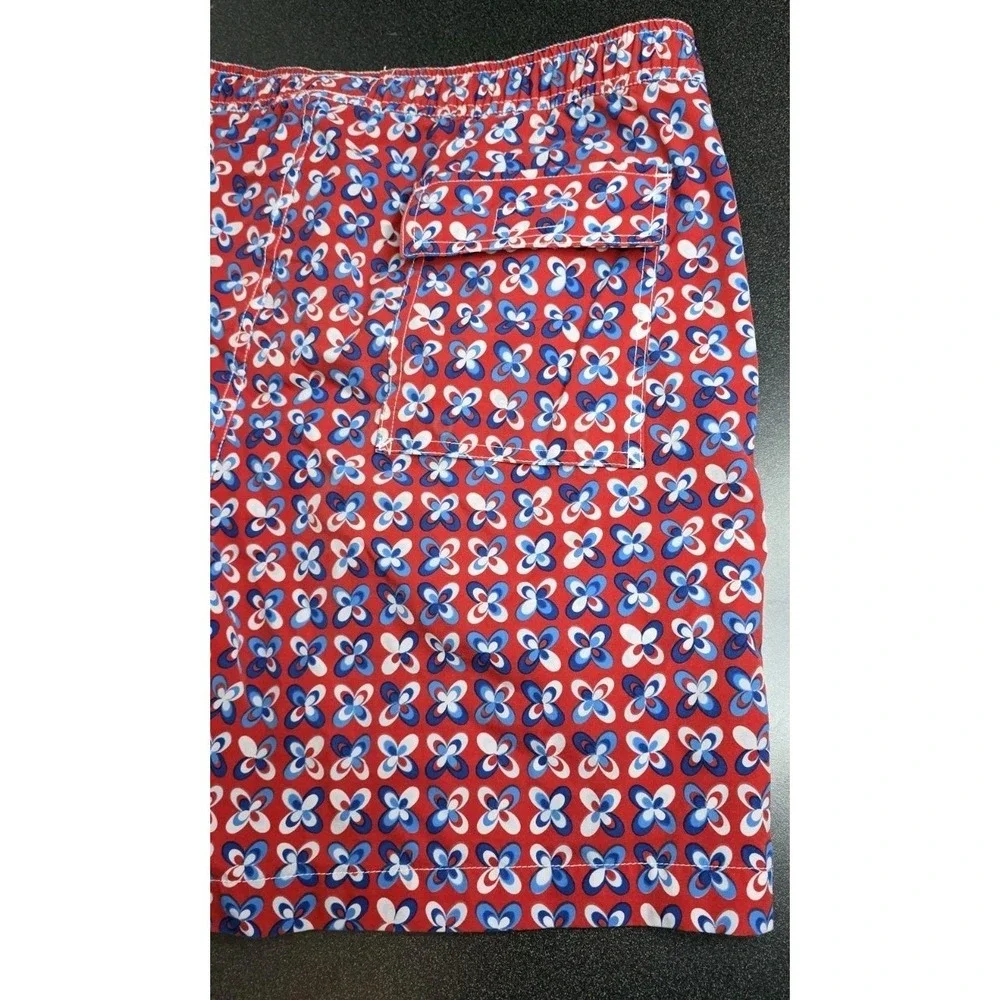 Psycho Bunny Lightweight Quick Dry XL Men Swim Trunks Pockets‎ Red Blue Shorts